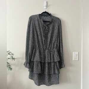 Black and White Ruffled Polka Dot Dress | Women’s : 12